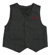 Antracitovo-černá kostkovaná slavnostní vesta Urban Outlaws