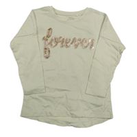 Béžové triko s třpytivým nápisem Name it