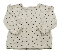 Světlebéžová puntíkatá mikina s volánky M&S