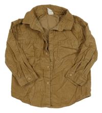 Hnědá manšestrová košile H&M