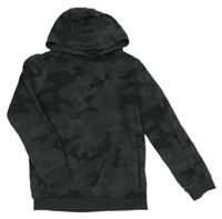 Tmavošedá army mikina s kapucí Tu