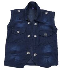 Tmavomodrá riflová vesta