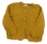 Medový vzorovaný propínací svetr H&M