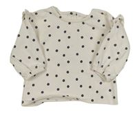 Smetanová puntíkatá mikina s volánky M&S