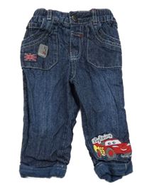 Tmavomodré podšité rifle s Bleskem McQueenem Disney