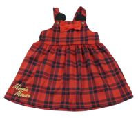 Červeno-černé kostkované laclové šaty s mašlí - Minnie Disney