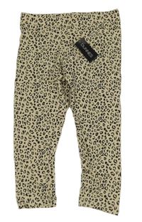Nové - Béžové crop legíny s leopardím vzorem Dunnes