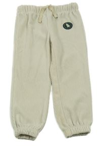 Béžové žebrované sametové tepláky s nášivkou So Cute