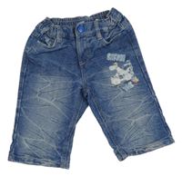 Modré riflové kraťasy s potiskem Kiki&Koko