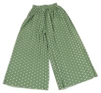 Zelené puntíkaté plisované palazzo kalhoty Shein