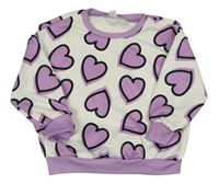 Bílá mikina se srdíčky Shein