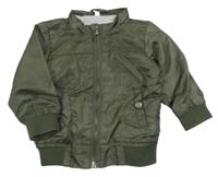 Khaki šusťáková jarní bunda s nápisem Zeeman