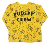 Žluté pyžamové puntíkaté triko s Pudsey a nápisem George