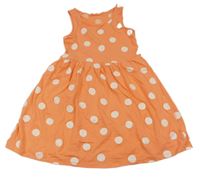 Oranžové puntíkaté bavlněné šaty H&M