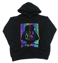 Černá mikina s metalickým potiskem StarWars a kapucí H&M