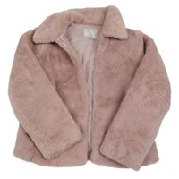 Starorůžová kožešinová podšitá bunda s límečkem Primark