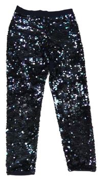 Tmavomodré flitrové legíny Next