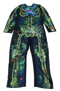 Kostým - Černo-barevný overal - kostlivec George