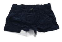 Tmavomodré manšestrové kraťasy Yd.