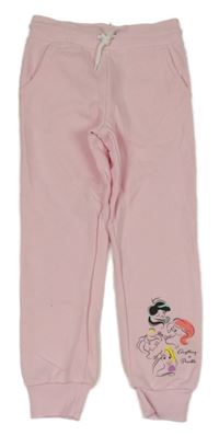 Světlerůžové tepláky s princeznami Disney