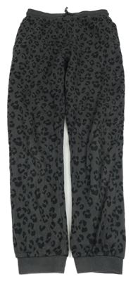 Tmavošedo-černé leopardí tepláky Nutmeg
