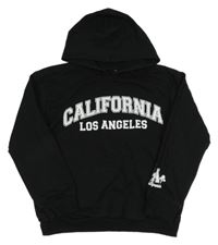 Černá mikina s nápisem a kapucí 