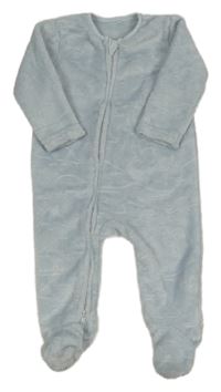 Světlemodrý plyšový overal s diny Nutmeg