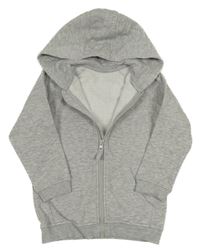 Šedá melírovaná propínací mikina s kapucí Matalan