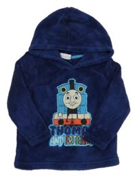 Tmavomodrá plyšová mikina s mašinkou Tomášem a kapucí Matalan