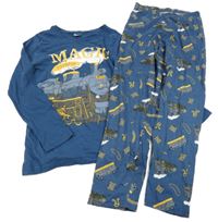 Modré pyžamo s vlaky Kids