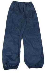 Tmavomodré šusťákové voděodolné kalhoty Decathlon