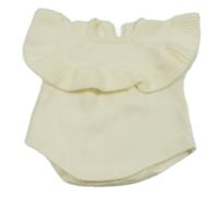 Smetanové svetrové body s volánkem Shein