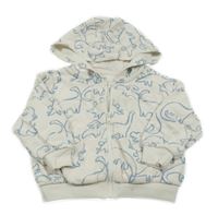 Bílo-světlemodrá propínací mikina s diny a kapucí M&S