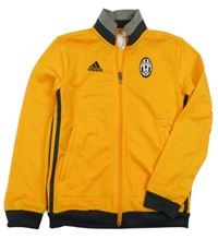 Hořčicovo-šedá propínací fotbalová mikina Juventus Adidas
