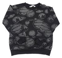 Antracitová mikina s vesmírem H&M