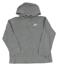 Šedá mikina s logem a kapucí Nike