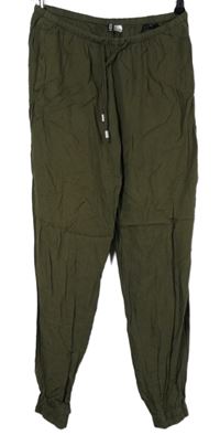 Dámské khaki harémové kalhoty H&M
