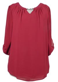 Dámská tmavorůžová šifonová halenka Dorothy Perkins 