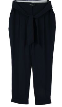 Dámské tmavomodré volné kalhoty s páskem Dorothy Perkins