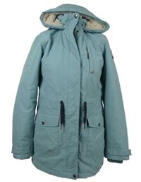 Dámská světlemodrá šusťáková zimní parka s kapucí C&A