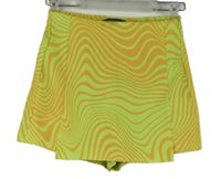 Nové - Dámská limetkovo-oranžová vzorovaná skort sukně Primark 