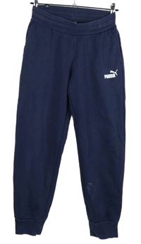 Dámské tmavomodré cuff tepláky s logem Puma 