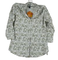 Nové - Dámská bílá kytičkovaná halenka 