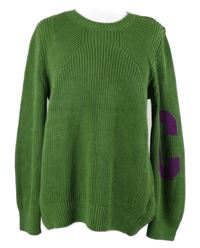 Dámský zelený svetr s nápisem Oui 