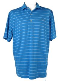 Pánské modré pruhované polo sportovní tričko Greg Norman 