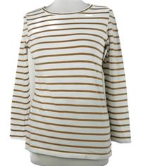 Dámské bílo-hnědé pruhované triko s. Oliver 