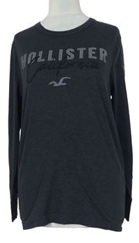 Dámské tmavošedé triko s logem Hollister 
