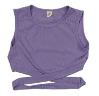 Fialový žebrovaný crop top Shein