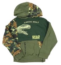 Zeleno-army mikina s dinosaurem a kapucí zn. M&S 