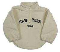 Smetanová fleecová mikina s nápisem